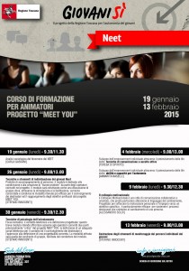 Il calendario del corso di formazione per animatori del progetto "Meet You!"